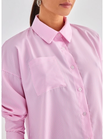 πουκάμισο μακρύ με ζώνη - ροζ