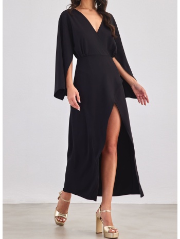 φόρεμα maxi κρουαζέ - μαύρο σε προσφορά