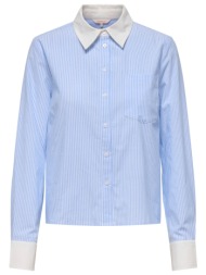 πουκάμισο με διχρωμία στο γιακά only 15339858 - γαλάζιο