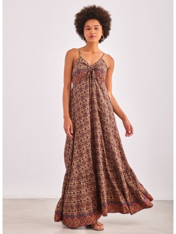 boho φόρεμα με λαχούρια - μπεζ σε προσφορά