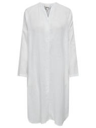 shirt dress λινό only 15316678 - λευκό