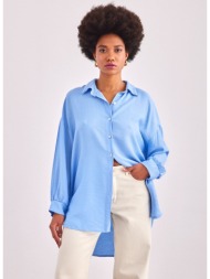 πουκάμισο υφασμάτινο oversized - γαλάζιο