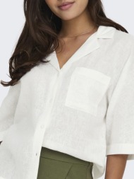 πουκάμισο με λινό only 15314215 - λευκό