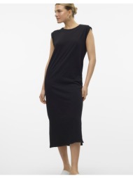 φόρεμα basic με ανοίγματα vero moda 10304711 - μαύρο
