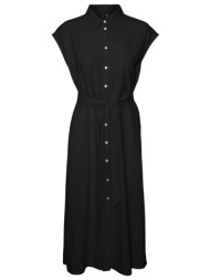 shirt dress αμάνικο με λινό vero moda 10282532 - μαύρο