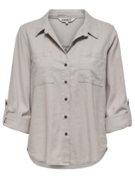 πουκάμισο με λινό only 15311011 - άμμου