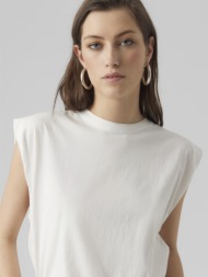 μπλούζα αμάνικη σε άνετη γραμμή vero moda 10279002 - λευκό