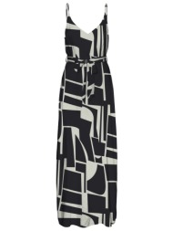 φόρεμα μακρύ με print vero moda 10307995 - μαύρο/μπεζ