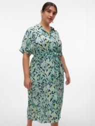φόρεμα με print plus size vero moda curve 10282477 - πράσινο
