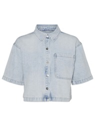 τζιν crop overshirt vero moda 10307661 - μπλε jean