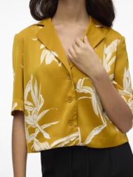 πουκάμισο σατέν crop aware by vero moda 10307628 - μουσταρδί