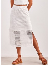 φούστα κιπούρ vero moda 10309300 - λευκό