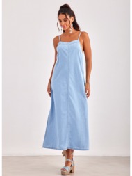 φόρεμα maxi denim vero moda 10310452 - μπλε denim