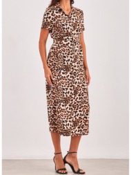 shirt dress με print vero moda 10297365 - leopard