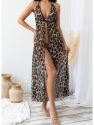 φόρεμα παραλίας με print - leopard