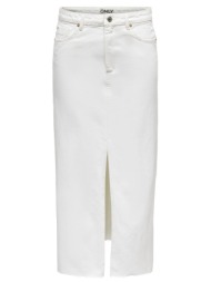 φούστα τζιν με άνοιγμα only 15320933 - λευκό