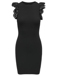 φόρεμα μίνι ριμπ only 15324935 - μαύρο