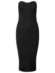 φόρεμα ριμπ strapless vero moda 10309494 - μαύρο