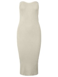 φόρεμα ριμπ strapless vero moda 10309494 - ζαχαρί