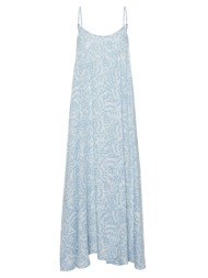 φόρεμα μάξι με print vero moda 10283677 - γαλάζιο