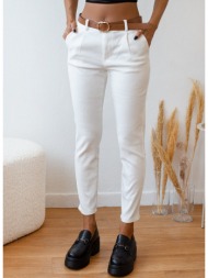 παντελόνι basic με πιέτες - λευκό