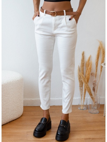 παντελόνι basic με πιέτες - λευκό σε προσφορά
