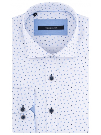 prince oliver πουκάμισο λευκό με μικροσχέδιο (modern fit) σε προσφορά