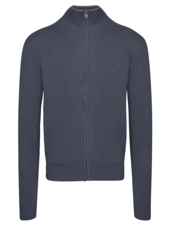 logo-embroidered πλεκτή ζακέτα ανθρακί (modern fit) σε προσφορά