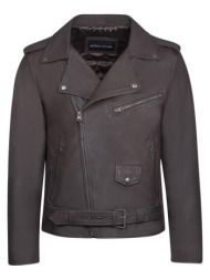 vintage perfecto jacket καφέ 100% leather (modern fit)