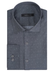 prince oliver πουκάμισο γκρι με μικροσχέδιο (modern fit) new arrival