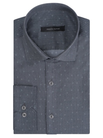 prince oliver πουκάμισο γκρι με μικροσχέδιο (modern fit σε προσφορά