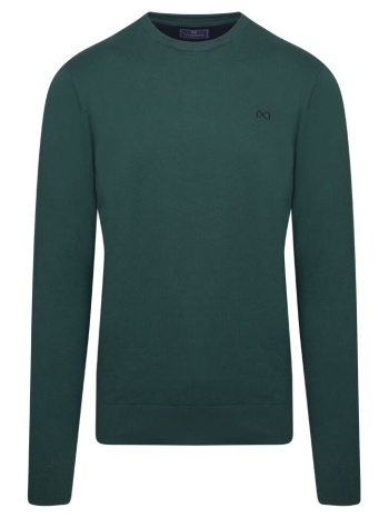 logo-embroidered πουλόβερ πράσινο round neck (comfort fit) σε προσφορά