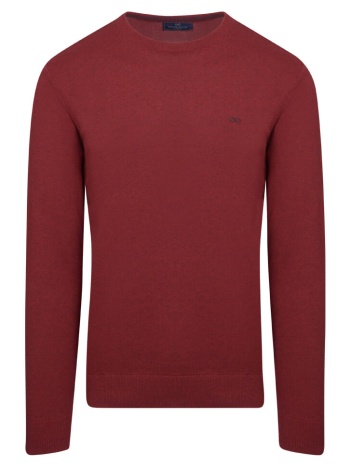 logo-embroidered πλεκτή μπλούζα κόκκινη in cotton (modern σε προσφορά
