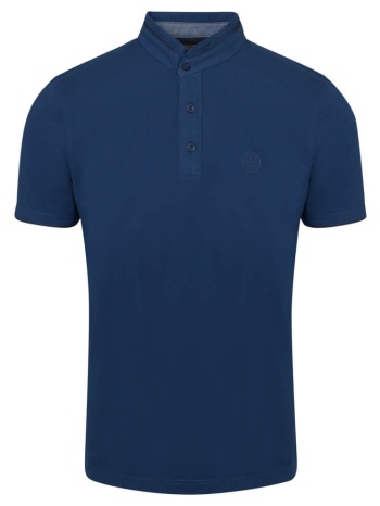 premium mao polo μπλε 100% cotton (modern fit) σε προσφορά