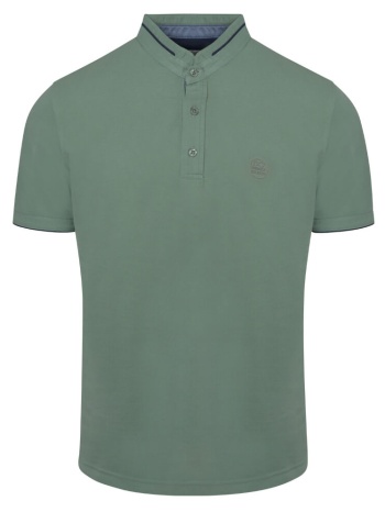 premium mao polo πράσινο 100% cotton (modern fit) σε προσφορά