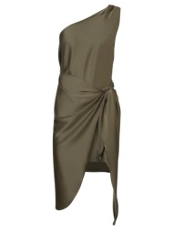 φόρεμα σατινέ χακί