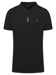 brand new polo double pique μαύρο 100% cotton (regular fit)