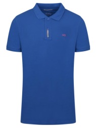 brand new polo double pique μπλε ρουά 100% cotton (regular fit)