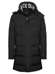 puffer long jacket high performance μαύρο με αποσπώμενη κουκούλα (modern fit) new arrival