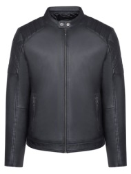 racer jacket μαύρο 100% leather (modern fit)
