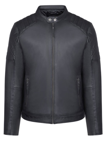 racer jacket μαύρο 100% leather (modern fit) σε προσφορά
