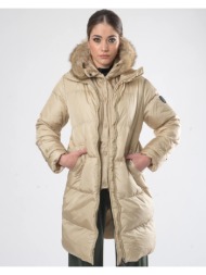 γυναικείο padded jacket μπεζ μακρύ (regular fit) new arrival