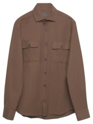 prince oliver πουκάμισο καμηλό (modern fit)