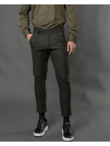 υφασμάτινο trendy παντελόνι καρό πράσινο(comfort fit) σε προσφορά