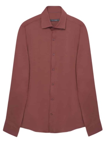 prince oliver πουκάμισο πικέ μπορντώ (modern fit) σε προσφορά