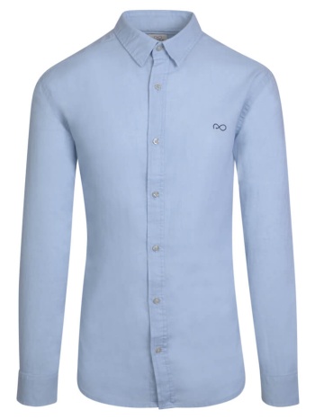 prince oliver πουκάμισο γαλάζιο 100% λινό (modern fit) σε προσφορά