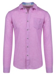 prince oliver πουκάμισο λινό ροζ (modern fit)