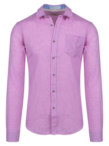 prince oliver πουκάμισο λινό ροζ (modern fit) σε προσφορά