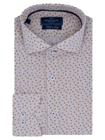 superior πουκάμισο μπεζ με μικροσχέδιο 100% fine cotton σε προσφορά