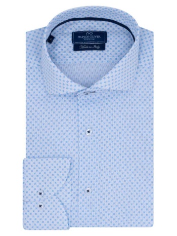superior πουκάμισο λευκό με σιέλ με μικροσχέδιο 100% fine σε προσφορά